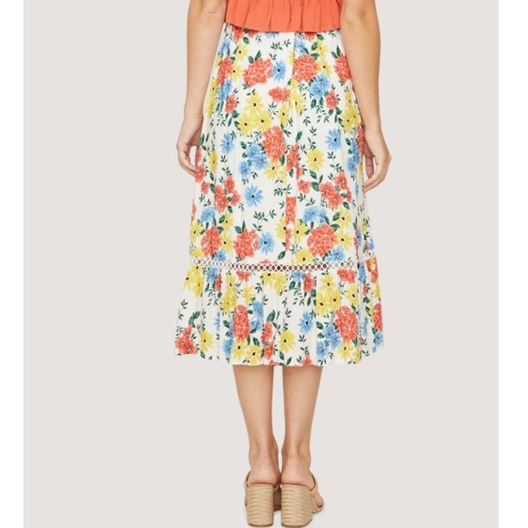 Lost + Wander Floral Print Wrap Skirt And Puff Sleeve Blouse Set NWT - Picture 7 of 16